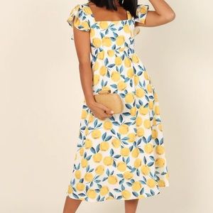 Lemon print dress size 2 - petal and pup. Worn once.